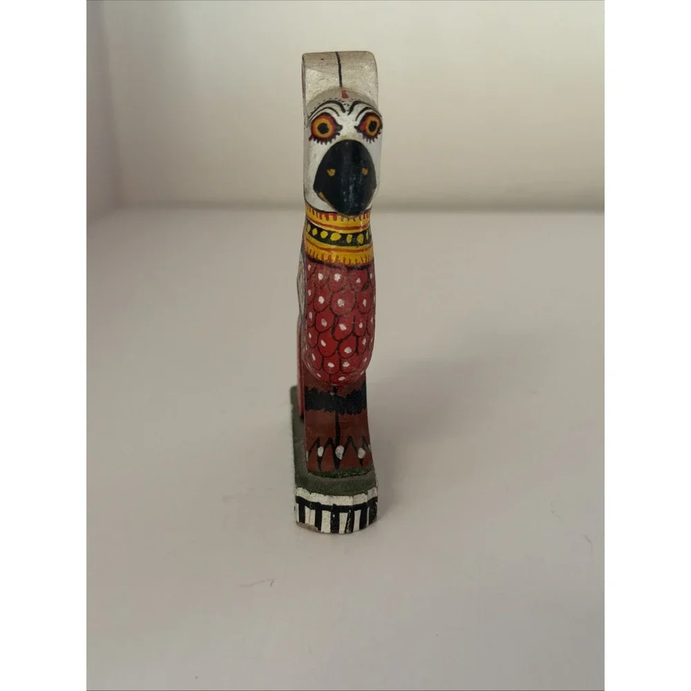 Hand-painted Wooden Bird Figurine In Pattachitra Folk Art Style Made In India 4